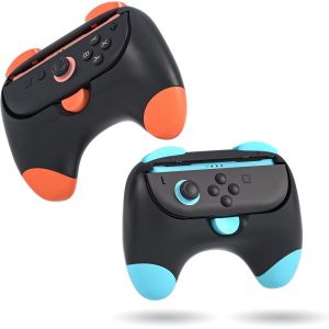 Gjfty-Switch 2 Controller Grips, Ergonomic Handles For Switch 2 Joy-Con, Anti-Slip & Lightweight Switch 2 Joycon Grips - Black (2 Packs) - Neuf