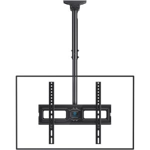 SUBZONAL-Support TV Plafond - Support de T&eacute;l&eacute;viseur Inclinable et Pivotant Ajustable pour l&iquest;&Eacute;cran de 26 &agrave; 65 Pouces - Support de Toiture Full-Motion Supporte 50 kg avec VESA 400 x 400mm - Neuf