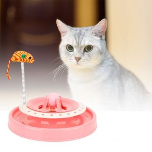 Hjlian Plateau Tournant En Plastique Amusant Pour Attraper Une Souris A Ressort, Jouet Interactif Pour Chatons Et Chats (Rose) - Neuf