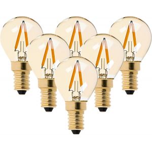 G40 Led Filament Mini Globe Ampoule 1 W ¿ Ultra Blanc Chaud 2200 K (Ambre Glow) ¿ 10 W De Remplacement Équivalent ¿ E14 Chandelier Bulbs- Non Dimable -6 Lot[Amp743924] - Neuf