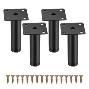 Lot de 4 pieds de meubles réglables en métal de 10 cm pour canapé, table, chaise, bureau, armoire de cuisine - Neuf