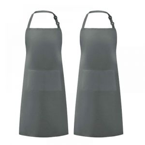 2 Pi&egrave;ces Tablier De Jardinier Gris Tablier De Cuisine Caf&eacute; Barbecue Composition Florale V&ecirc;tements De Travail Tablier Licou - Neuf