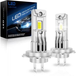 Ampoules H7 Led, 2025 Nouveau 23000lm Lampe Led H7 6500k Blanc Avec 16pcs Csp Chips H7 À Led Feux De Croisement Route Phares Avec 6x Luminosité, Remplacement Des Halogènes, 2 Lampe[Amp743699] - Neuf