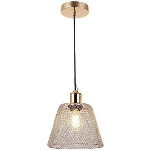 Kal-Suspension Luminaire Or Diamètre 210mm Douille E27 Avec Câble 1,1m Suspensions D'éclairage Intérieur Idéale Lustre Salon Lustre Chambre Et Lustre Cuisine - Neuf