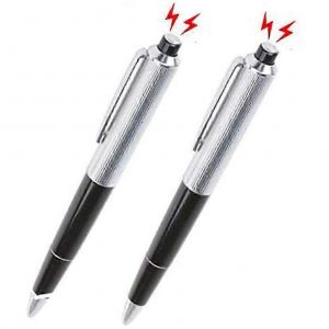 Lot de 2 stylos à bille à décharge électrique, amusants et sûrs, pour farces et farces, pour la journée des imbéciles - Neuf