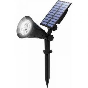 Luz Solar Para Exteriores, Reflector Solar, Lámpara De Jardín Inalámbrica Impermeable Ip65 Para Exteriores Con Foco Solar Ajustable A 180° Para Jardín, Patio, Camino, Entrada. (Blanco Frío 6000k) - Neuf