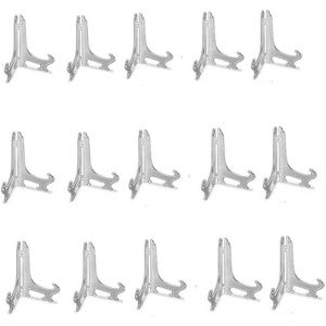 15 chevalets pliables en plastiquetransparent,pour plaque de t&eacute;l&eacute;phonepr&eacute;sentoir pour maison,mariage,d&eacute;coration,plateau d&eacute;coratif pour images de maison,transparent (3 pouces) - Neuf