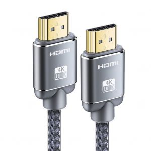 ERYI-Câble Hdmi 4K 0.5M Câble Hdmi Par Ethernet En Nylon Tressé Supporte 3D/ Retour Audio - Cordon Hdmi Pour Lecteur Blu-Ray/Ps-3/ Ps-4/ For Netfix/For Fire Tv/Ecran - Gris - Neuf