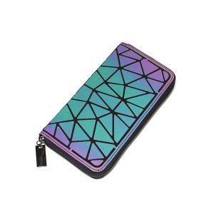 1pcs Géométrique Lumineux Porte-Monnaie Pour Les Femmes De Fille Holographique Réfléchissant, Porte-Monnaie Mode Sachets Fantaisie Sac Multi-Carte De L'argent Organisateur Fermeture À Glissière - Neuf