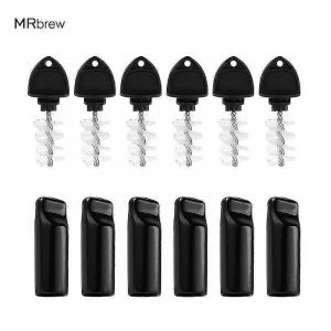 6pcs Pression De Robinet De Bi&egrave;re Capuchon Et Brosse &Agrave; Robinet De Bi&egrave;re,Couvercle De Robinet De Bi&egrave;re,Nettoyant De Robinet De Bi&egrave;re,Sucette De Robinet De Bi&egrave;re,Outil De Nettoyage De Robinet De Bi&egrave; - Neuf