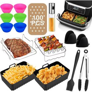 Ninja Airfryer Accessories ad aria Doppia Zona 7.6L-9.5L,Compatible with Modelli a Doppio Scomparto,BPA Free e Resistente al Calore (Accessori per Air Fryer) - Neuf