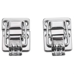 Serrure de valise &agrave; boutons-pression en m&eacute;tal 30x43mm Argent - Neuf