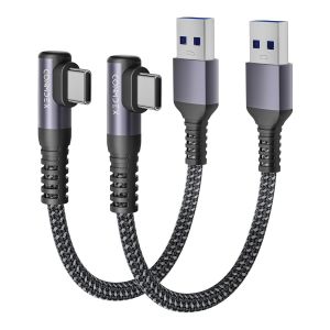 Hamiltion-C&acirc;ble Usb Vers Usb C &Agrave; Angle Droit 50Cm/0,5M 10Gbit/S Type C Android Auto Usb 3.1 Gen2 3.1A Qc3.0 A Vers C Charge Rapide Pour Iphone 15 Pro Max Samsung Note20 Galaxy S23/S22/S21 Pixel 8 2Pa - Neuf