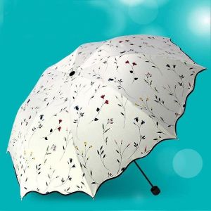 Portable Pliant Parapluie Automatique T&eacute;lescopique L&eacute;ger Blanc - Neuf