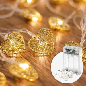 Guirlande Lumineuse Intérieur Coeur-5 Mètres & 20 Led Blanc Chaud I Minuterie À Piles I Guirlande Lumineuse Chambre I Guirlandes Lumineuses Interieur I Fairy Lights Led Decoration Girlande - Neuf