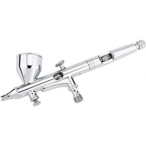 Airbrush Kit, Kit d'Aerographe Double Action de 0,2 mm/0.3 mm/0.5 mm d'Aiguille d'Art Pistolet de Pulvérisation pour le Gâteau/Ongles/Modèle - Neuf