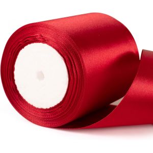 Kal-Ruban De Satin Épais De 10 Cm De Large Pour Emballage Cadeau, Mariage, Décoration De Voiture Rouge Bordeaux - Neuf