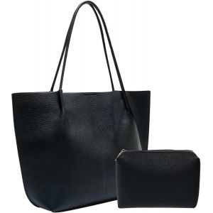 Senior-Sac Fourre-Tout Pour Femme, Grand Sac Fourre-Tout &Agrave; Bandouli&egrave;re, Sacs &Agrave; Main Fourre-Tout Pour Femme Avec Portefeuille Assorti, Sacs &Agrave; Main Et Sacs &Agrave; Main En Cuir, Sacs &Agrave; Bandouli&egrave;re (Noir)[L3929] - Neuf