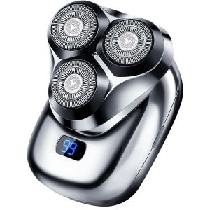Eryi-Mini Rasoir Électrique Pour Homme, Rechargeable Par Usb, Mini Rasoir Électrique Portable Pour La Maison Et Les Voyages, Rasoir Humide Et Sec, Cadeau Pour Homme (Argenté-B) - Neuf
