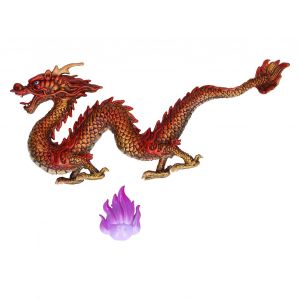 Jouet dragon chinois en PVC, simulation robuste, modele animal, ornement pour enfants de plus de 3 ans, bureau, maison, bibliotheque, dragon rouge de Chine - Neuf