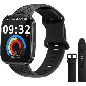 Montre Connectée Homme Femme, 2.1"" Smartwatch Avec 113+ Modes Sportifs, Etanche Ip68 Montre Connectée Sport Avec Podometre/Cardio/Moniteur De Sommeil Pour Ios/Android¿Motif Panthère Noire¿ - Neuf