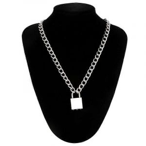 Chaîne Punk Avec Serrure Collier Pour Femmes Hommes Cadenas Pendentif Gothique Grunge Esthétique Egirl Alternative Fashion Jewelry - Neuf