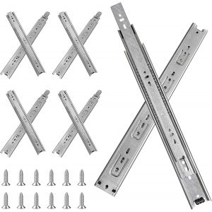 Glissiere pour Tiroir 25cm,Extension Complète Avec Glissières à Roulement à Billes,Coulisse Tiroir 100 lb de Capacité 4 paires (8pcs) - Neuf