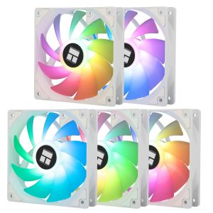Tl-C12Cw-S X5 Cpu Air Fan 120Mm Argb Case Cooler Fan,Pwm Silent Computer Fan Avec Roulement S-Fdb,Jusqu¿À 1550Rpm Speed Cooling Ventilateur,Ventilateur De Refroidissement Pc,5-Fan Packs,Blanc - Neuf