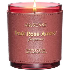 Bougie Parfum&eacute;es Rose Sombre Et Ambre - Bougies 50h Combustion, Parfum Florale/Boiss&eacute; pour D&icirc;ner, Bougie d'aromath&eacute;rapie pour les soir&eacute;es romantiques, Cadeau Homme ou Cadeau Papa - Neuf
