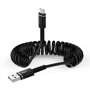 JGD-C&acirc;ble USB C spirale court 0,4-1,8 m de : Charge rapide et donn&eacute;es pour Samsung Galaxy, iPhone, Android et plus - Neuf