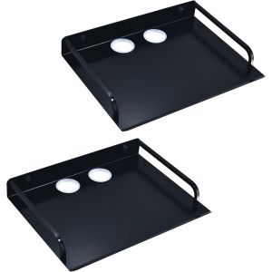 VornixorSarlshop-Flottantes Etag&egrave;res pour Projecteur/Bo&icirc;tiers Multim&eacute;dias/Lecteurs DVD/Bo&icirc;tes De C&acirc;ble/Accessoires De T&eacute;l&eacute;vision/Modem, &Eacute;tag&egrave;re Murale en M&eacute;tal (2PCS, Grand) - Neuf
