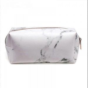Petit sac à cosmétiques pour portefeuille,petit sac à cosmétiques Sac à cosmétiques de voyage portable Sac à cosmétiques en cuir PU étanche avec poignée Jolie fermeture éclair multifonctionnelle - Neuf
