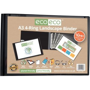 Eco Eco Classeur À Anneaux Paysage 4d 95% Recyclé A3 : La Solution Écologique Ultime Pour Organiser Des ?uvres D'art Fabriquées Avec Soin Pour Une Créativité Durable - Neuf