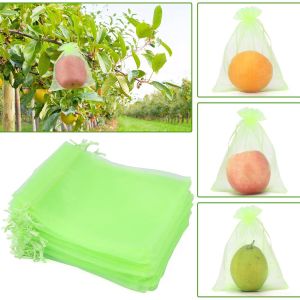 50 Pièces 15x20cm Sac Protection Raisin Sac De Protection Fruits Verts Avec Cordon Sac Organza Sac En Filet Transparent Empêcher Guêpes Drosophile Insectes Oiseaux - Neuf