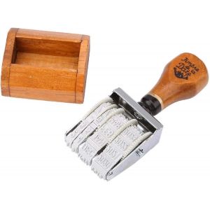 Oeuf Date Stamp Kit Timbre À Date En Bois Bricolage Poignée En Bois Date Numérique Sceau Vintage Rouleau Timbre À Date Diy Scrapbooking Art Décoration (Marron1pc) - Neuf