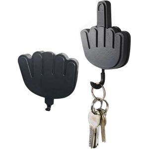 2 Pcs Organisateur De Cl&eacute;s Amusant,Majeur,Geste De La Main F-U-C-K,Accroche Serviette Cuisine,Crochet Adhesif Mural Salle De Bain Porte Manteau Mural Sans Percage Porte Tableau Adhesif - Neuf