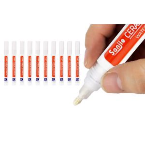 Lot de 10 stylos de r&eacute;paration de joints pour murs carrel&eacute;s - Marqueur de remplissage de joints blanc imperm&eacute;able - Neuf