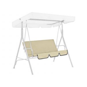 Housse De Coussin Imperm&eacute;able Beige Pour Fauteuil Suspendu 3 Places - Neuf
