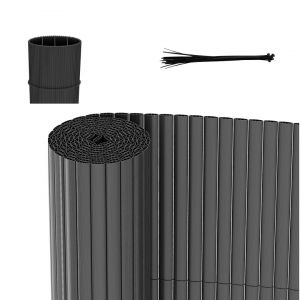 Canisse En Pvc Occultant Cloture, Pour Le Jardinet Balcon Cl&ocirc;ture Brise-Vent, Intimit&eacute;, Avec Serre-C&acirc;bles Gris 180 X 900cm - Neuf