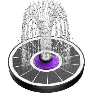Fontaine Solaire 2025 Upgraded,3.5W Solaire Flottant Extérieur Fontaine Pompe Bassin Solaire avec 8 Buses - Neuf