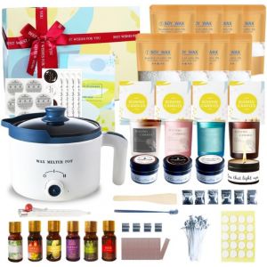 Mevronisshop-Kit Fondoir Cire Bougie Electrique, Diy Bougies Parfum&eacute;es, Kit De Fabrication De Bougies Pour Toutes Les &Eacute;tapes - Neuf