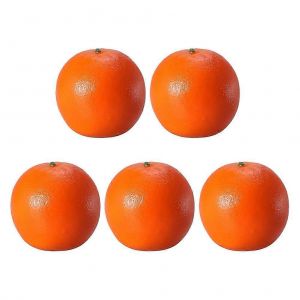 5 pcs Fruit Orange Modèle Faux Ornements Décorations Réalistes Modèles De Maison Simulé Enfant - Neuf