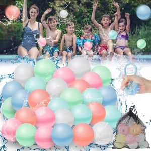 Kal-Ballons D'eau Réutilisables,30 Bombe A Eau Ballon Et 1 Sac En Filet Silicone Ballons D'eau Fermeture Automatique Et Remplissage Rapide,Jouets Du Jardin/Plage Fête De La Piscine D'été - Neuf
