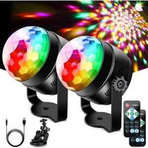 Boule Disco Lumi&egrave;res Disco Usb, 6W Eclairage Lampe De Sc&egrave;ne Dj F&ecirc;te Led Discoth&egrave;que Rgb+ Rose Jaune Blanc 7 Couleurs Projecteur Effet T&eacute;l&eacute;commande Son Activ&eacute; Pour Voiture No&euml;l F&ecirc;te Pub Mariage - Neuf