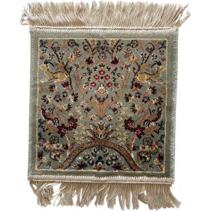 Sjzg-Tapis Classique Petit 35 X 35 Cm Timbre Carr&eacute; Avec Frange Glands (Verde_Pre, 35_X_35_Cm) - Neuf