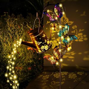 Lampes Arrosoir Solaire Ext&eacute;rieur, Arrosoir Solaire Avec Guirlandes Lumineuse, Lampes Solaires En M&eacute;tal Led Avec Support, D&eacute;coration Lampe Solaire Exterieur Jardin Pour Chemin Terrasse (Warm) - Neuf