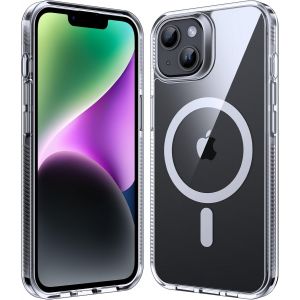 LORANKA-Suppeal Coque Transparente Magn&eacute;tique pour iPhone 13/14, Compatible avec MagSafe, &Eacute;tui Housse de Protection Antid&eacute;rapant et Antichoc de Qualit&eacute; Militaire, 6,1 Pouces, Transparent - Neuf