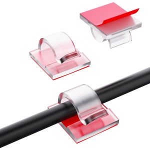 MEVRONISSHOP-Lot de 60 supports de c&acirc;bles d'ext&eacute;rieur - Organisateur de c&acirc;bles autocollants - Serre-c&acirc;bles - Gestion des c&acirc;bles - D&eacute;coration - Crochets pour fixation de c&acirc;bles - Guirlande lumineuse - - Neuf