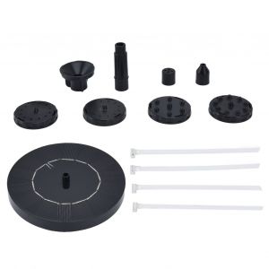 HJLIAN Fontaine solaire 130 mm, petite fontaine decorative intelligente pour maison, jardin, etang a poissons, cour, rocaille, bain d'oiseaux - Neuf