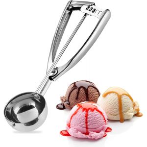 Cuill&egrave;re &Agrave; Cr&egrave;me Glac&eacute;e 5 Cm Avec G&acirc;chette En Inox - Neuf